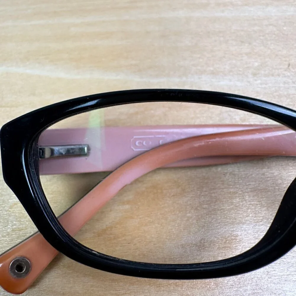 Coach 5053 Black Oval Acetate Eyeglasses Retro Style